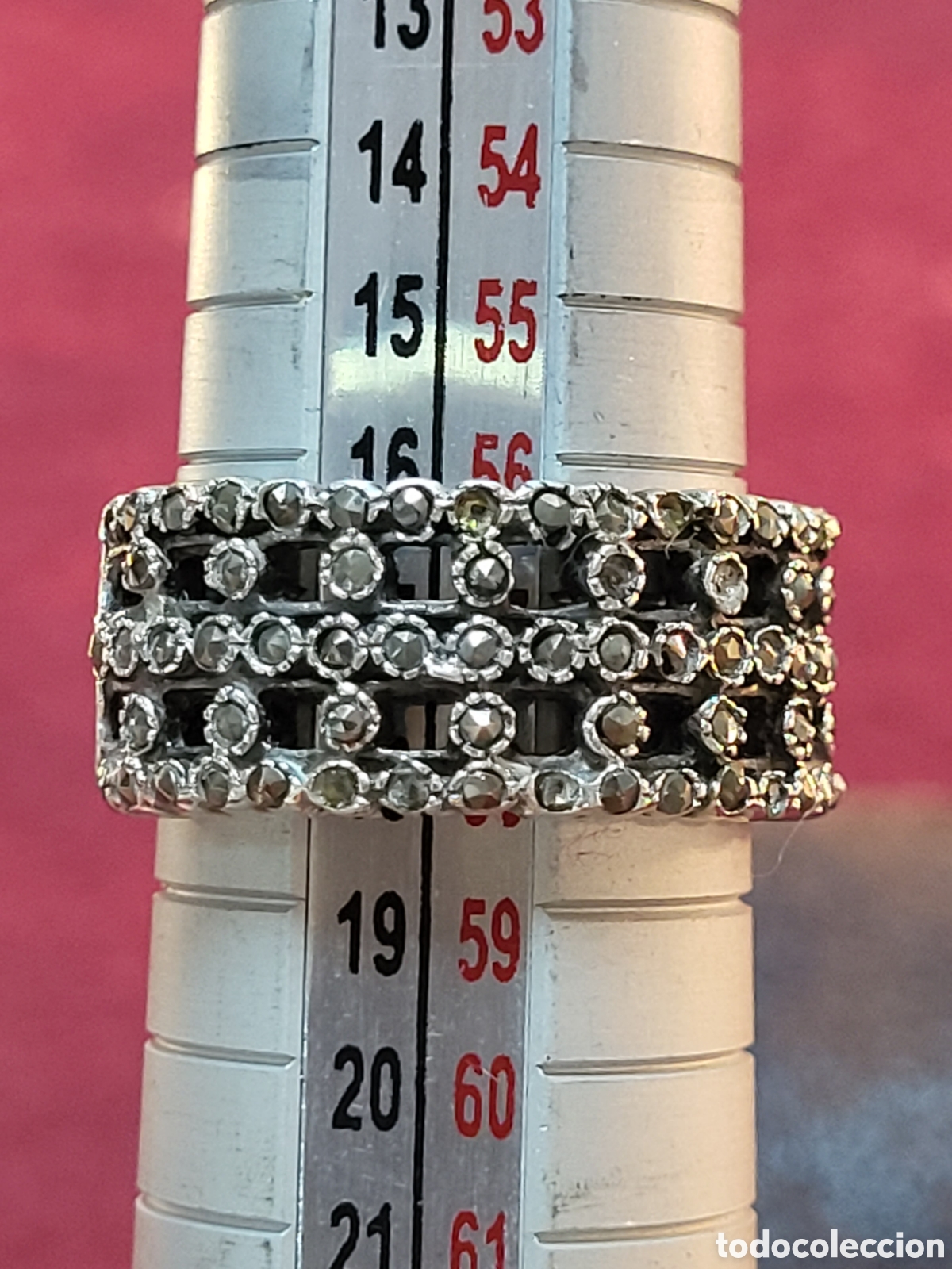 Joyeria: ANTIGUO ANILLO REALIZADO EN PLATA Y MARQUESITAS - Foto 9