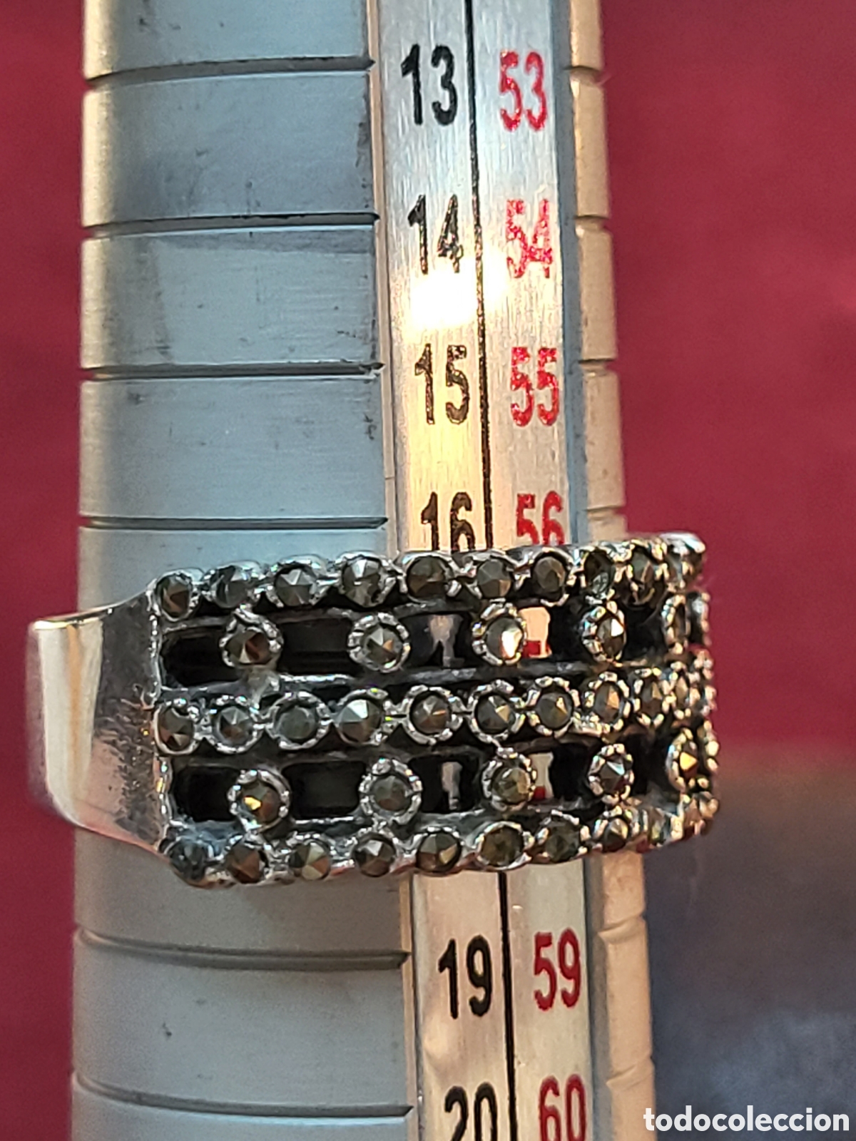 Joyeria: ANTIGUO ANILLO REALIZADO EN PLATA Y MARQUESITAS - Foto 10