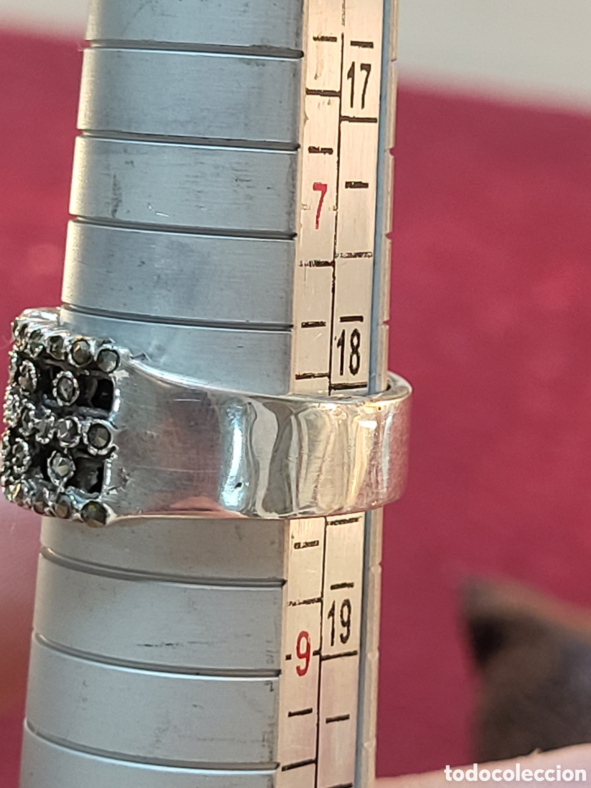 Joyeria: ANTIGUO ANILLO REALIZADO EN PLATA Y MARQUESITAS - Foto 13