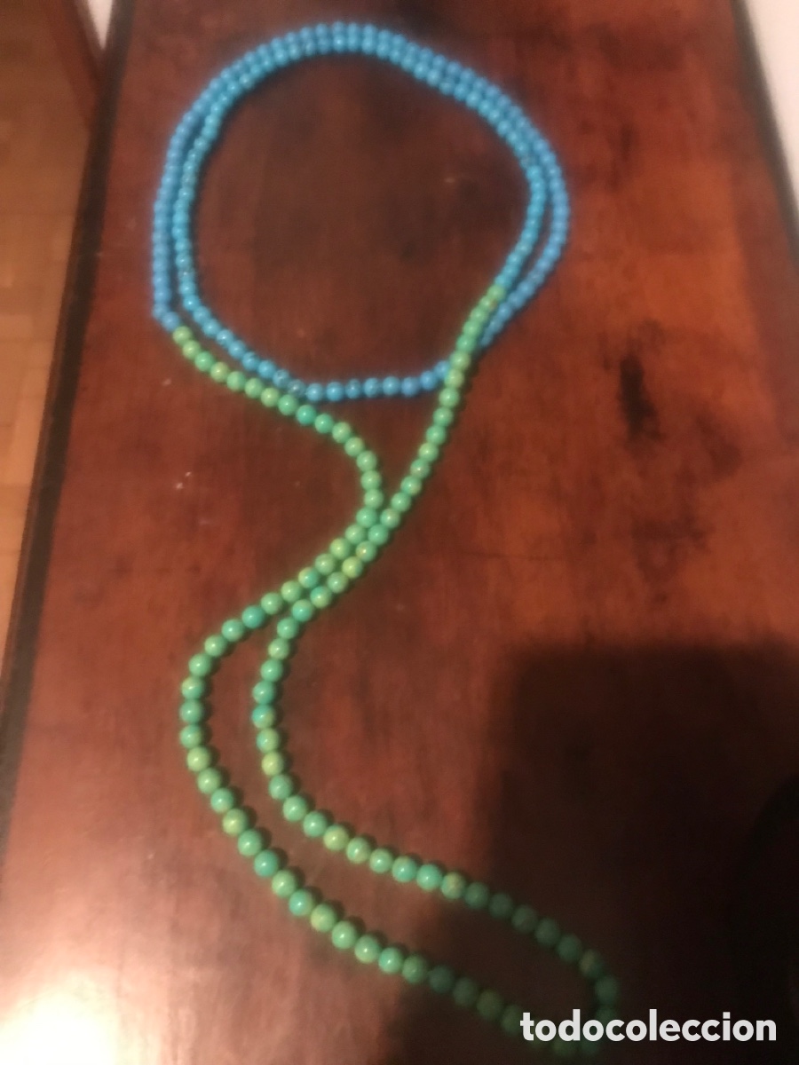 Joyeria: Collar de turquesas de 1,40 cm largo abierto - Foto 1
