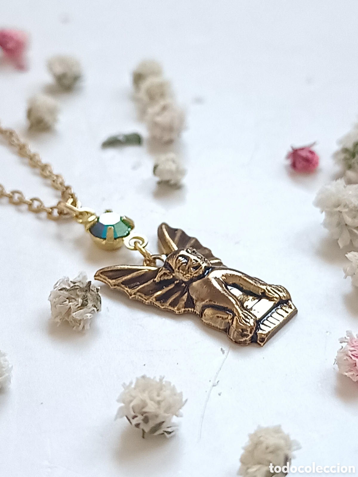 Joyeria: ⌛Collar vintage g&aacute;rgola, ba&ntilde;ado en oro. - Foto 5