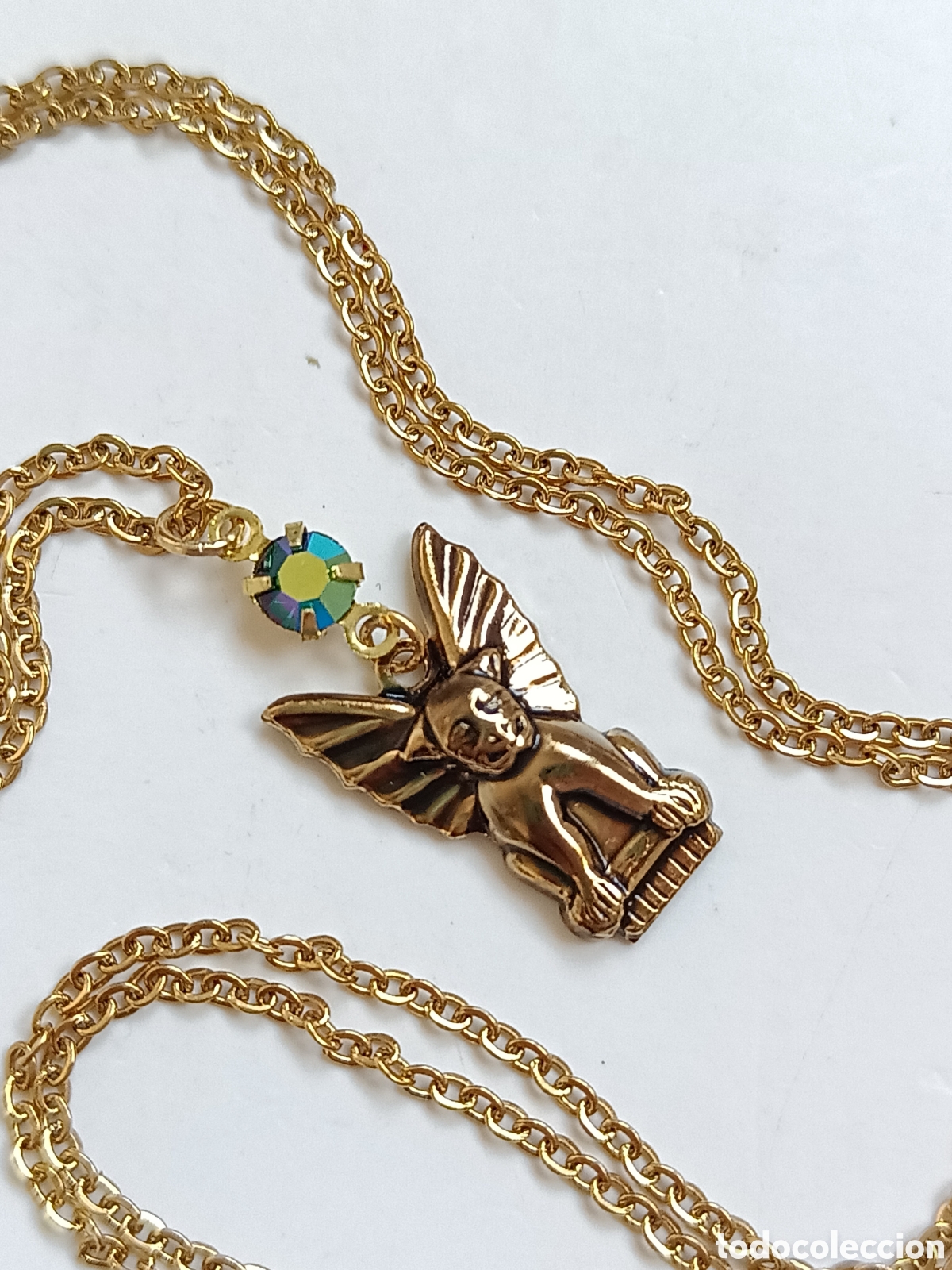 Joyeria: ⌛Collar vintage g&aacute;rgola, ba&ntilde;ado en oro. - Foto 2