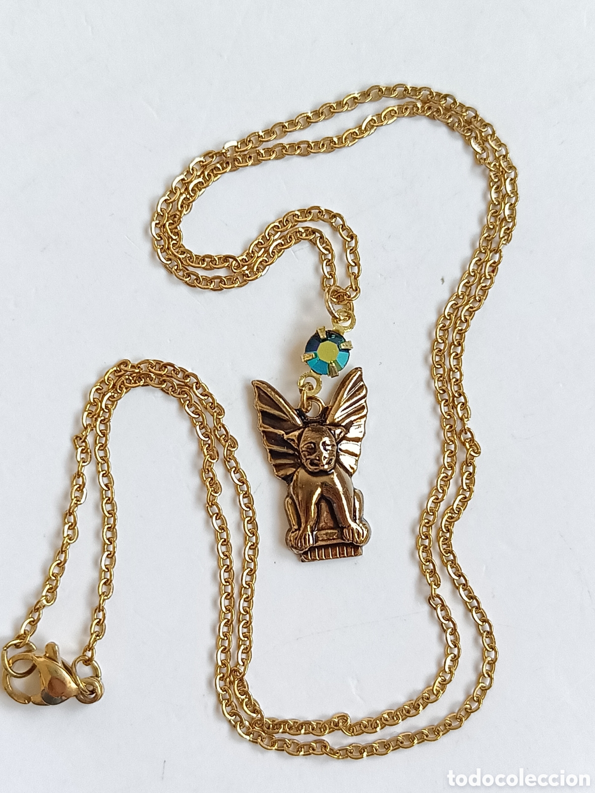 Joyeria: ⌛Collar vintage g&aacute;rgola, ba&ntilde;ado en oro. - Foto 8