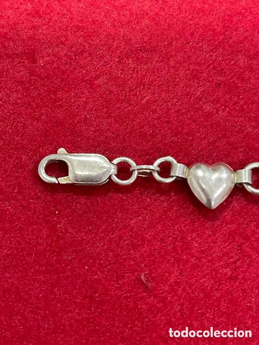 Joyeria: Pulsera de corazones en plata de ley contrastada. - Foto 2