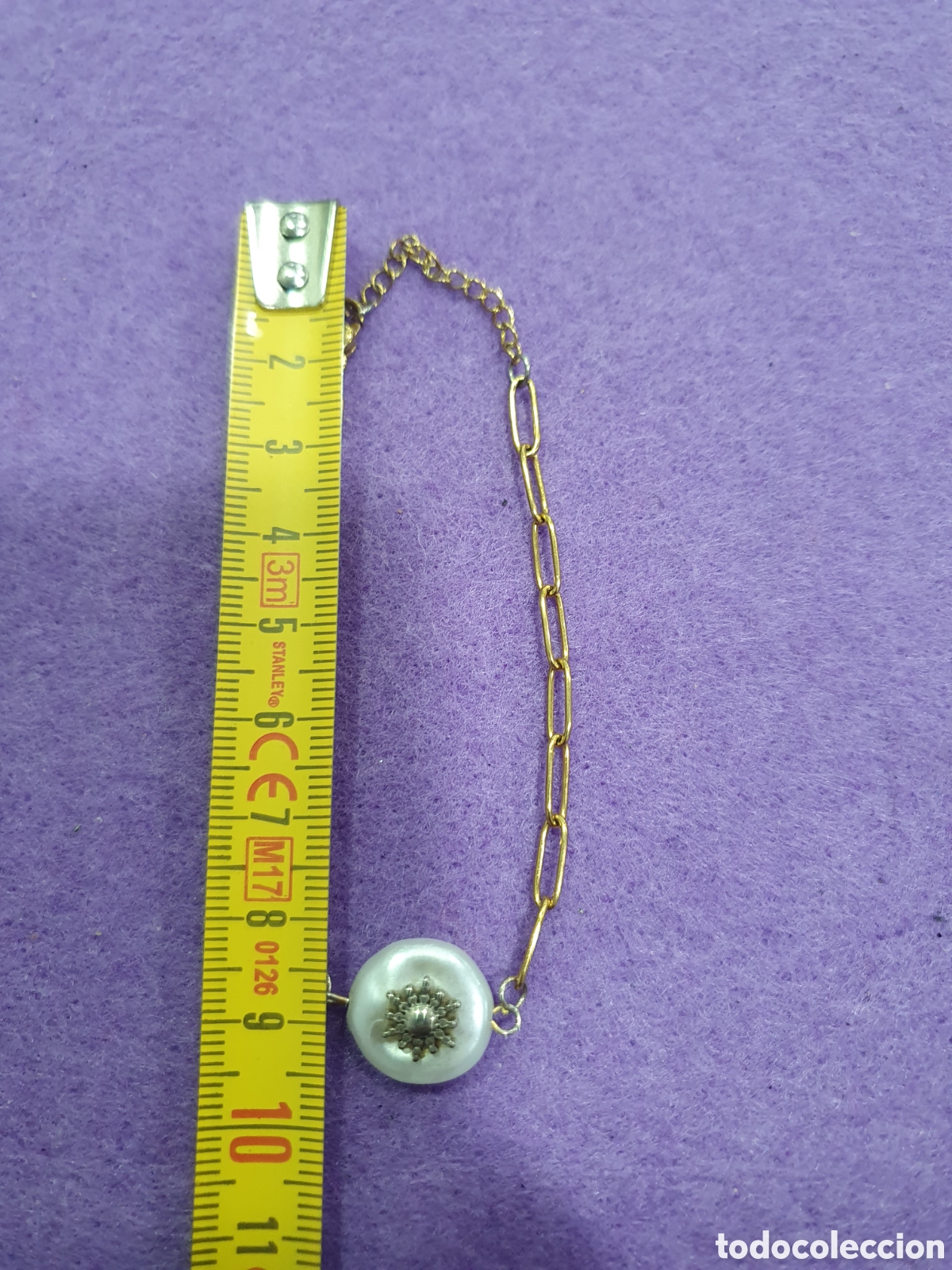 Joyeria: Pulsera dorada y con decoraci&oacute;n tipo perla. (L9) - Foto 2