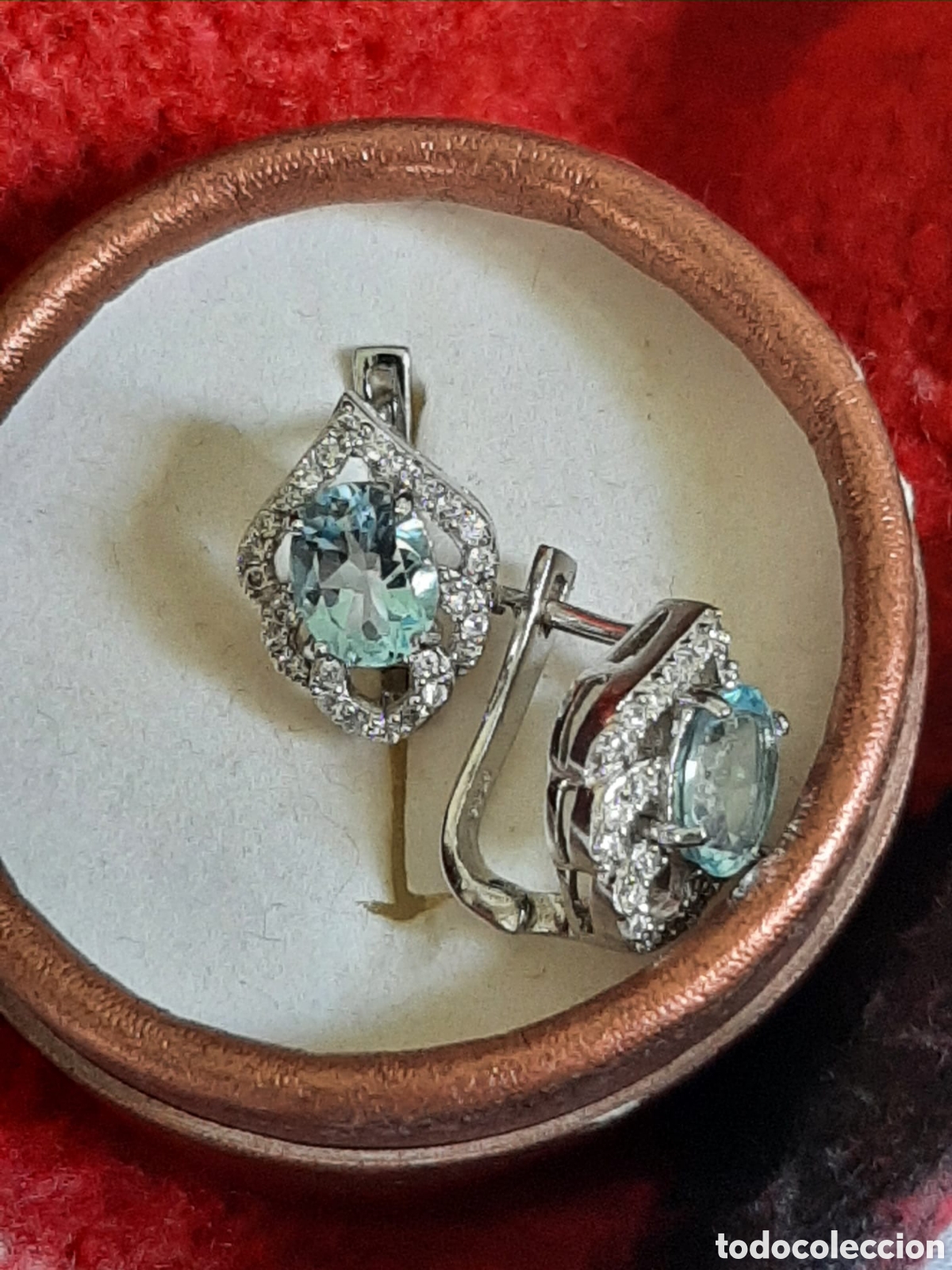 Joyeria: Pendientes topacio azul circonitas - Foto 2