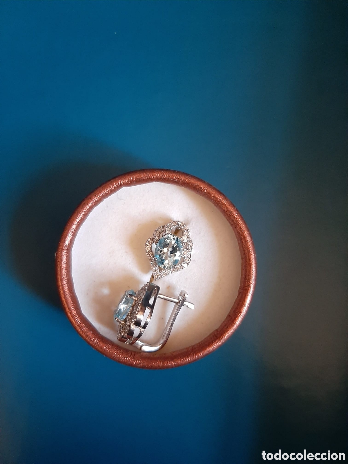 Joyeria: Pendientes topacio azul circonitas - Foto 1