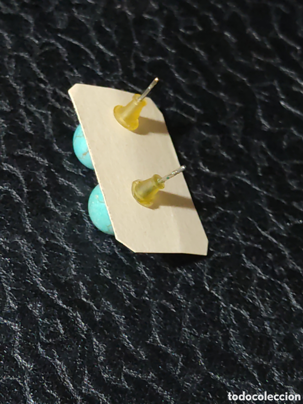 Joyeria: Pendientes bola de turquesa y plata.Vintage. - Foto 3