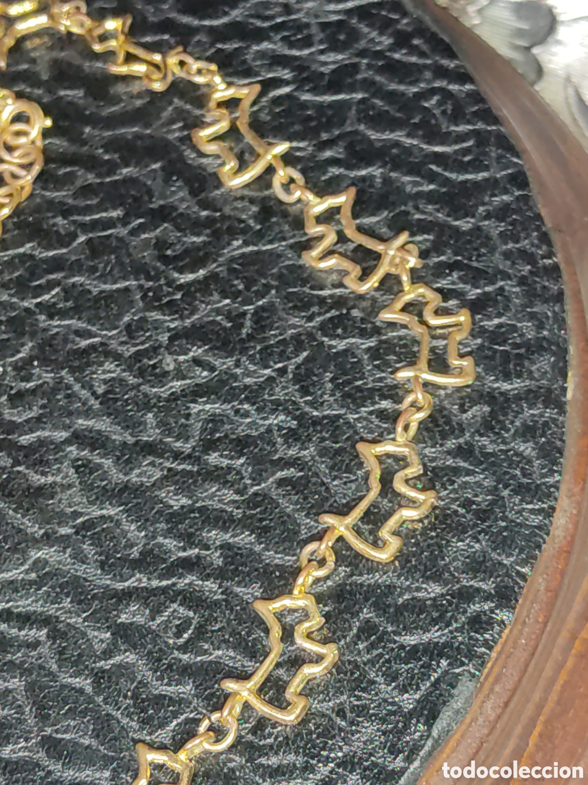 Joyeria: Gargantilla chapada en oro de eslabones de perritos.Vintage. - Foto 2
