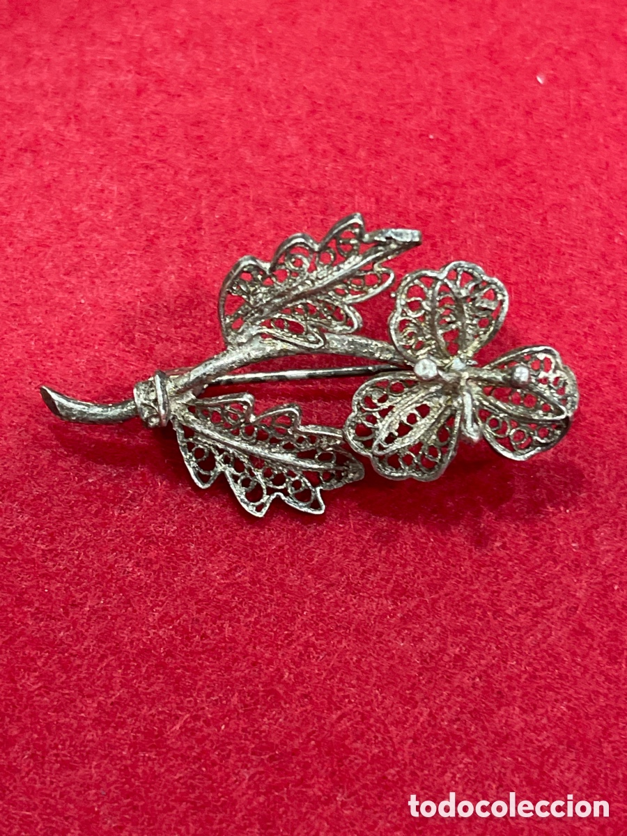 Joyeria: Broche en filigrana de plata de ley. - Foto 1