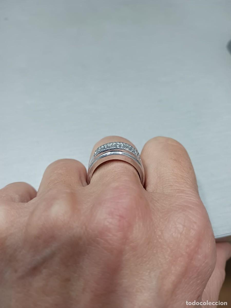 Joyeria: anillo oro blanco 18 kts con diamantes - Foto 4
