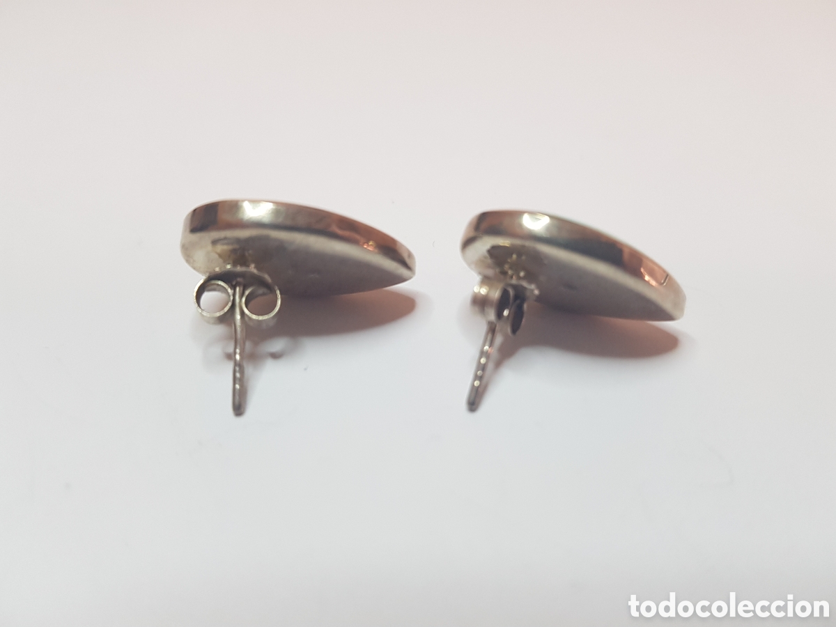 Joyeria: #747 Pendientes con piedra plata de ley 925 2cm - Foto 2