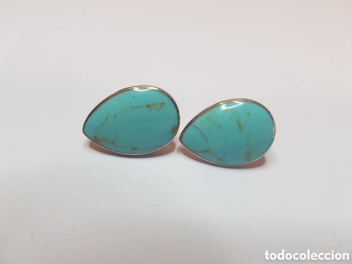 Joyeria: #747 Pendientes con piedra plata de ley 925 2cm - Foto 1