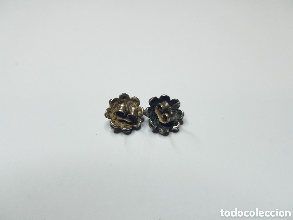 Joyeria: #758 Pendientes bot&oacute;n charro plata de ley 925 1cm - Foto 2