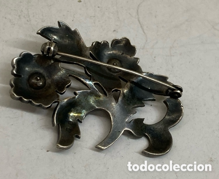 Joyeria: Broche antiguo en Plata con marquesitas y perla/B49 - Foto 2