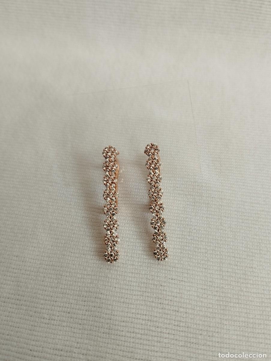 Joyeria: Espectaculares pendientes con micro pave ba&ntilde;ado en oro rosa - Foto 1