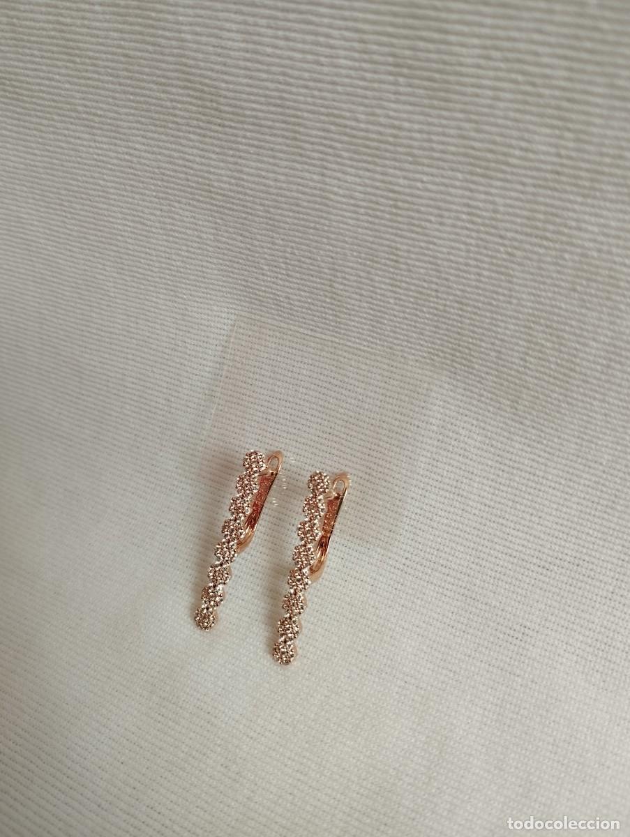 Joyeria: Espectaculares pendientes con micro pave ba&ntilde;ado en oro rosa - Foto 2