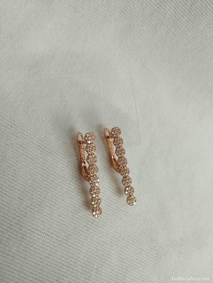Joyeria: Espectaculares pendientes con micro pave ba&ntilde;ado en oro rosa - Foto 3