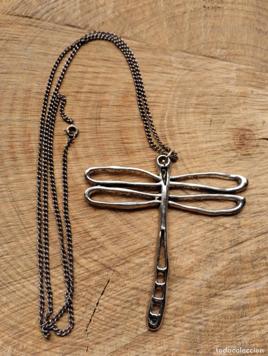 Joyeria: Colgante plateado con forma de lib&eacute;lula y con cadena - Foto 2
