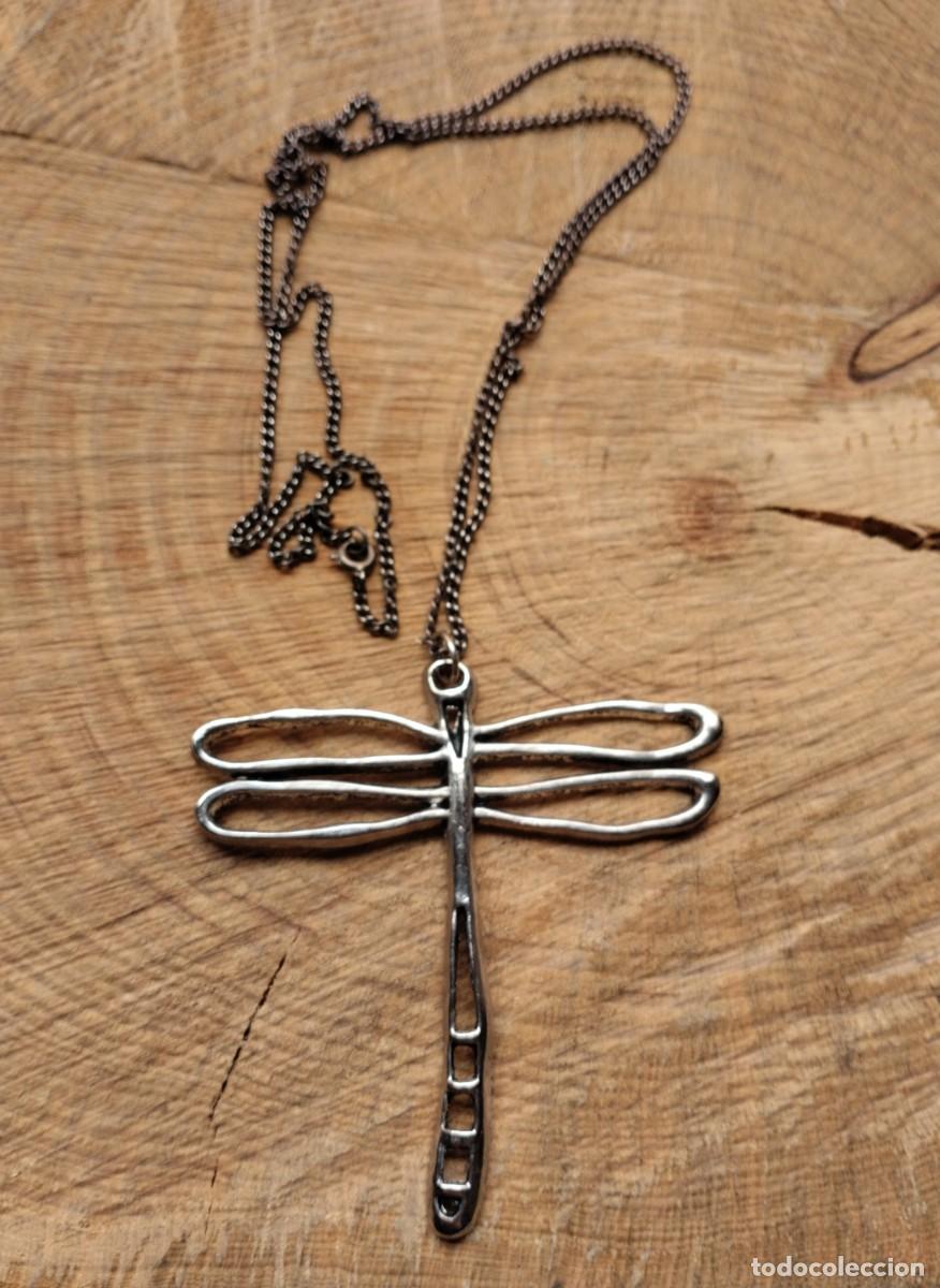 Joyeria: Colgante plateado con forma de lib&eacute;lula y con cadena - Foto 3