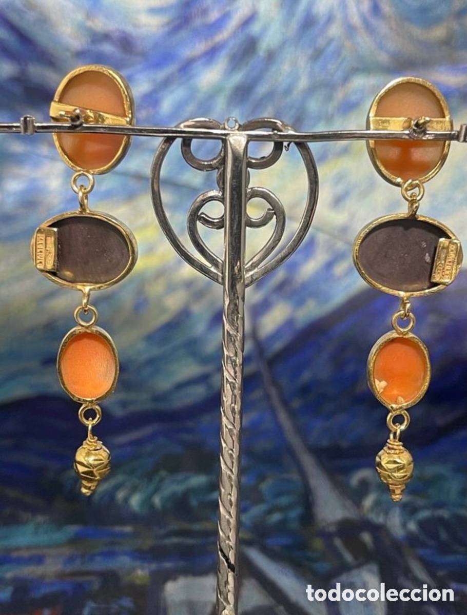 Joyeria: Pendientes camafeos plata ba&ntilde;o oro - Foto 4