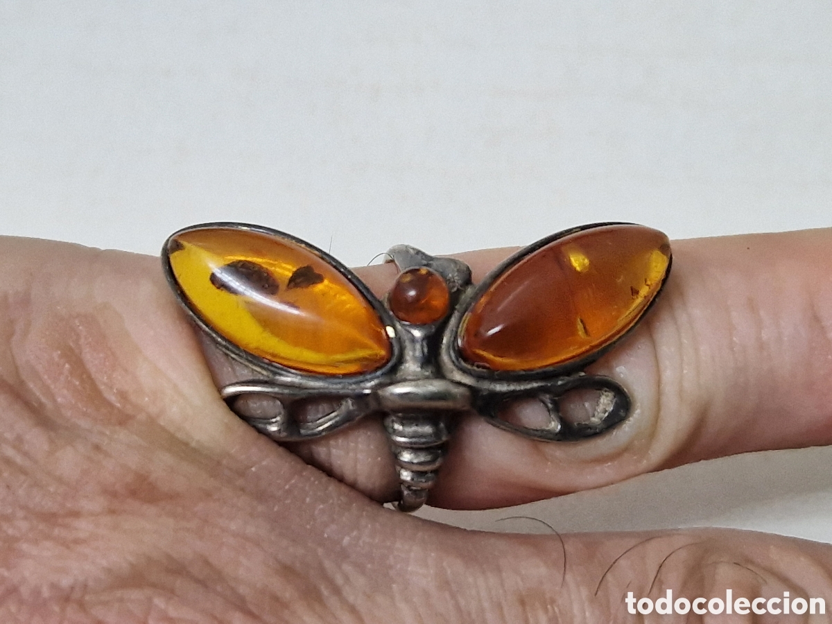 Joyeria: ANILLO DE MARIPOSA PLATA Y AMBAR - Foto 4