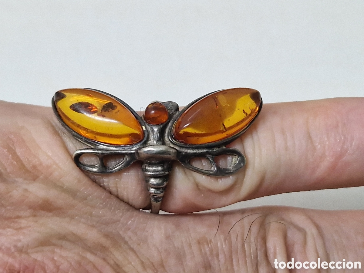 Joyeria: ANILLO DE MARIPOSA PLATA Y AMBAR - Foto 5