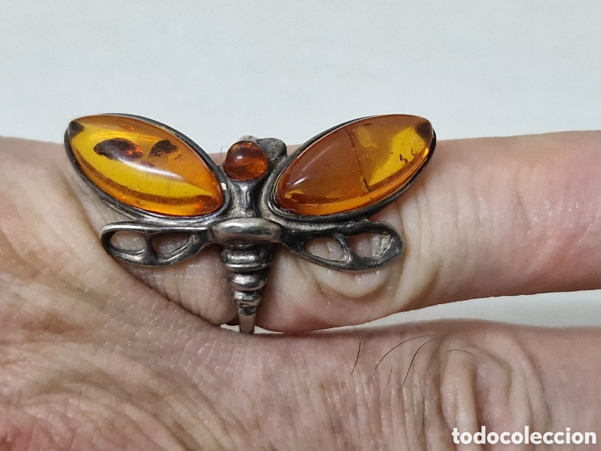 Joyeria: ANILLO DE MARIPOSA PLATA Y AMBAR - Foto 6