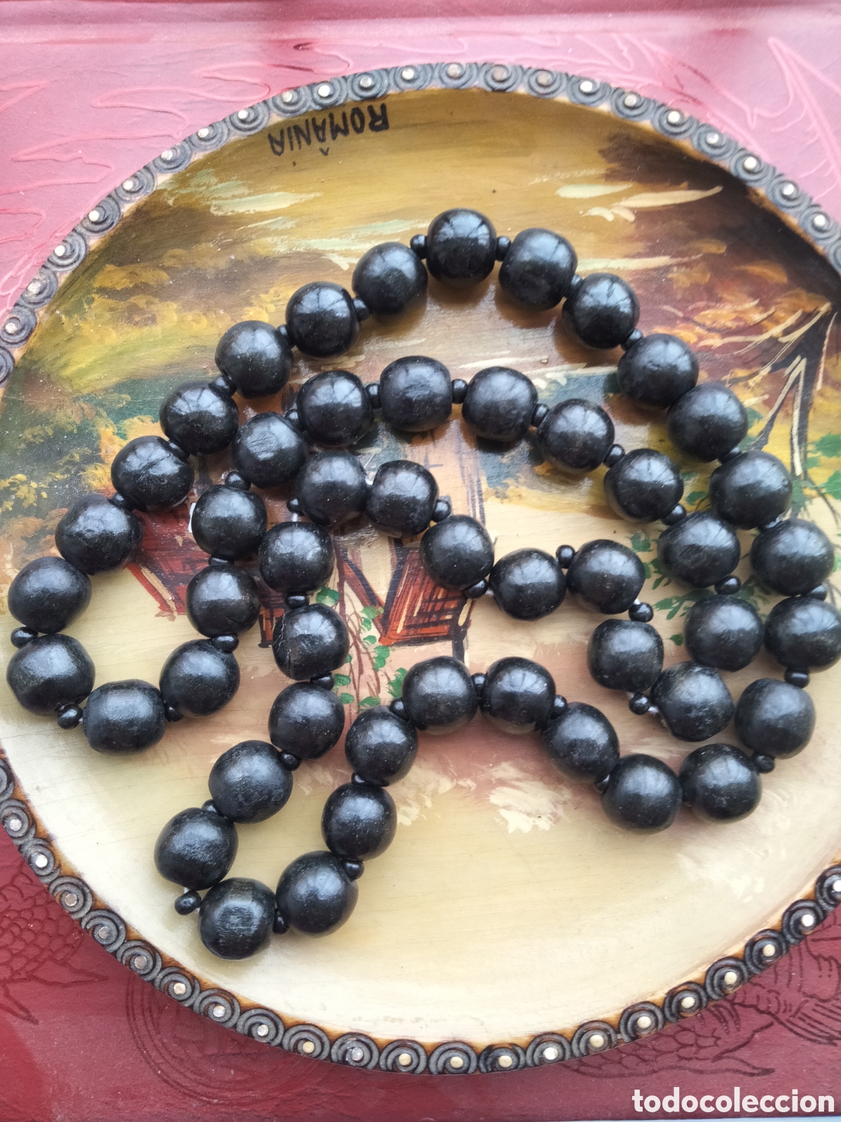 Joaillerie: Largo collar en negro madera