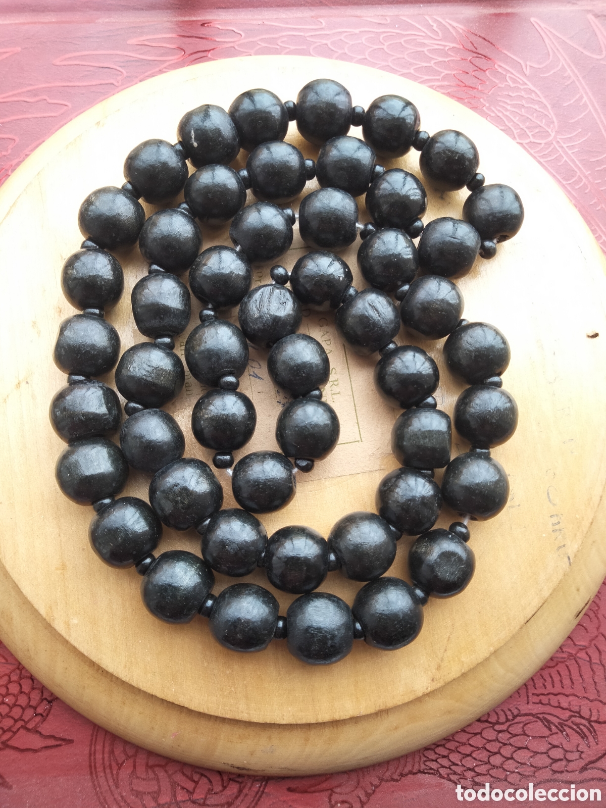Joyeria: Largo collar en negro madera - Foto 3