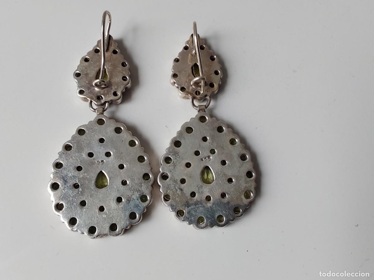 Joyeria: Pendientes de plata con olivina, peridoto. - Foto 2