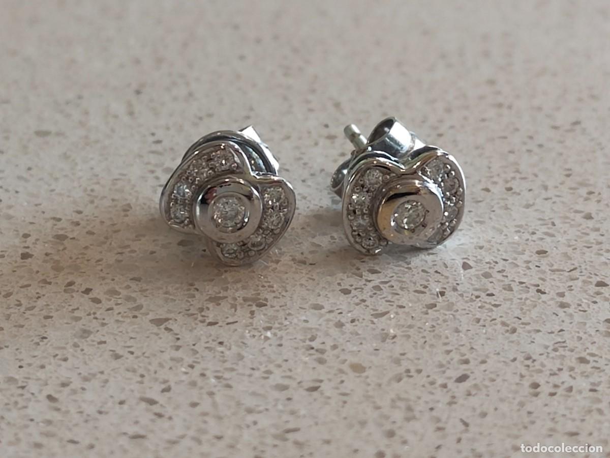Joyeria: PENDIENTES FLOR ORO BLANCO Y BRILLANTES - Foto 7