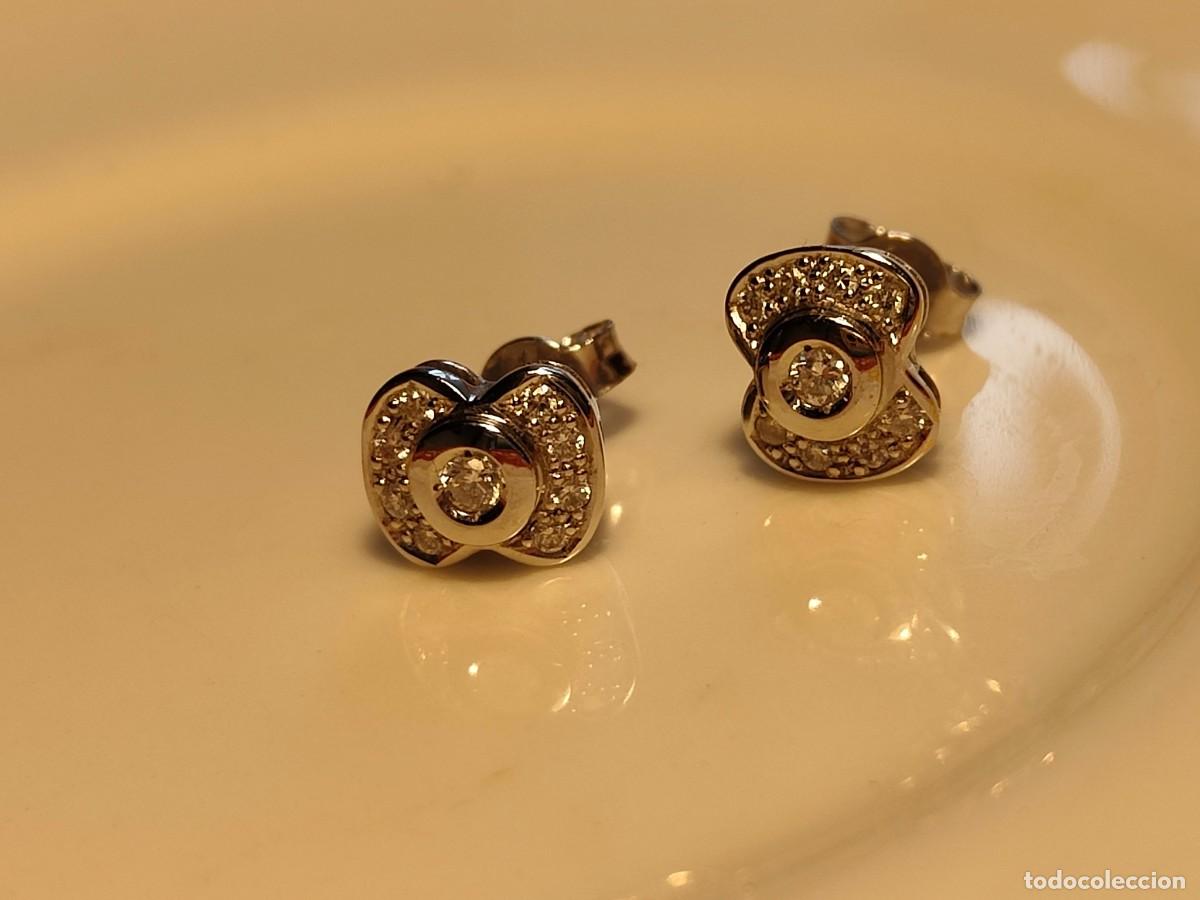 Joyeria: PENDIENTES FLOR ORO BLANCO Y BRILLANTES - Foto 8