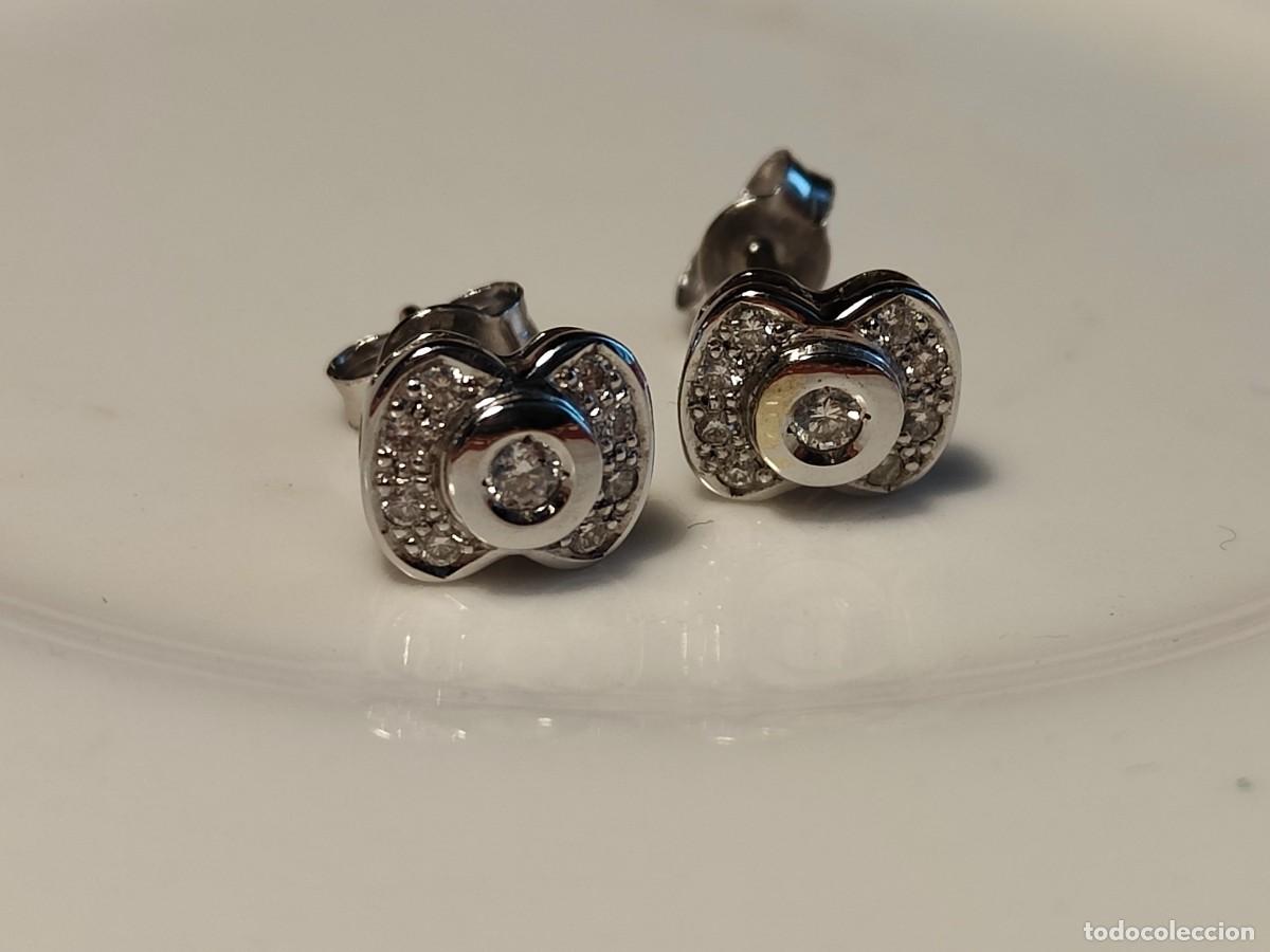 Joyeria: PENDIENTES FLOR ORO BLANCO Y BRILLANTES - Foto 9
