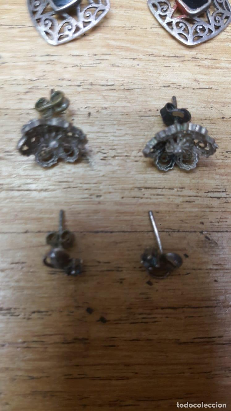 Joyeria: LOTE DE 3 PAREJAS DE AROS-ARETES DE PLATA - Foto 3