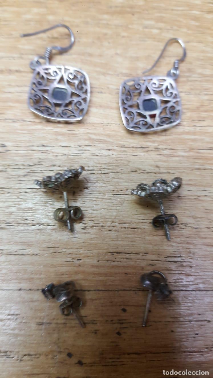 Joyeria: LOTE DE 3 PAREJAS DE AROS-ARETES DE PLATA - Foto 4
