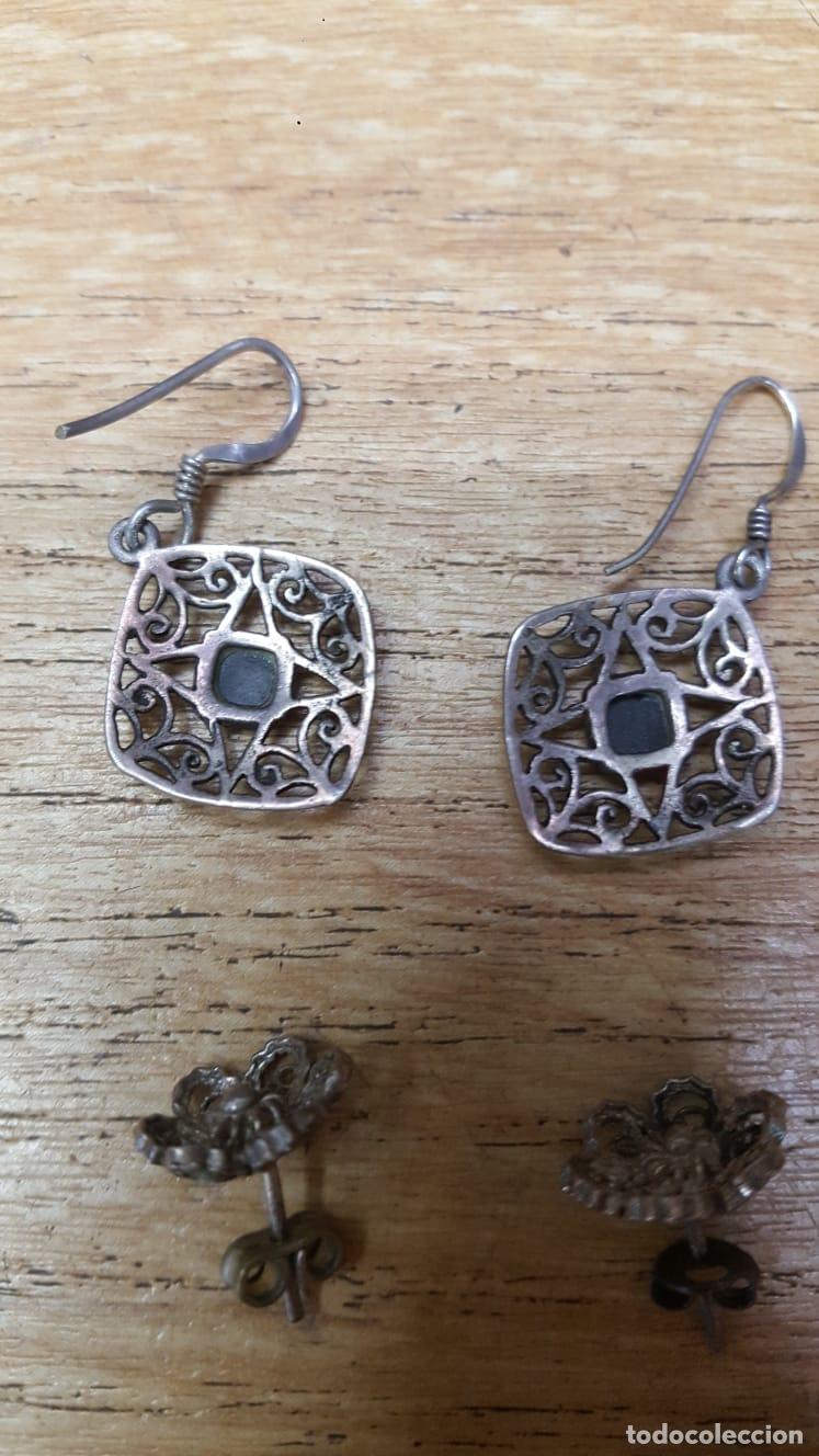 Joyeria: LOTE DE 3 PAREJAS DE AROS-ARETES DE PLATA - Foto 5