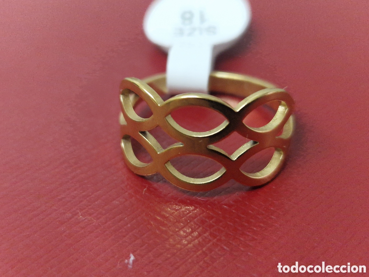 Joyeria: ANILLO DE ACERO CON BA&Ntilde;O DE ORO 18K - Foto 7