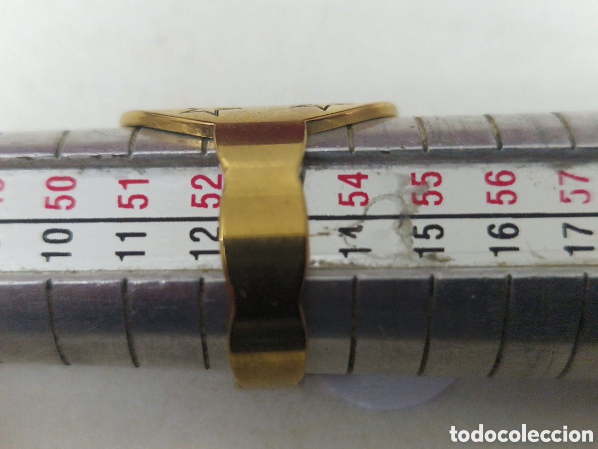Joyeria: ANILLO DE ACERO CON BA&Ntilde;O DE ORO 18K NUEVO - Foto 4