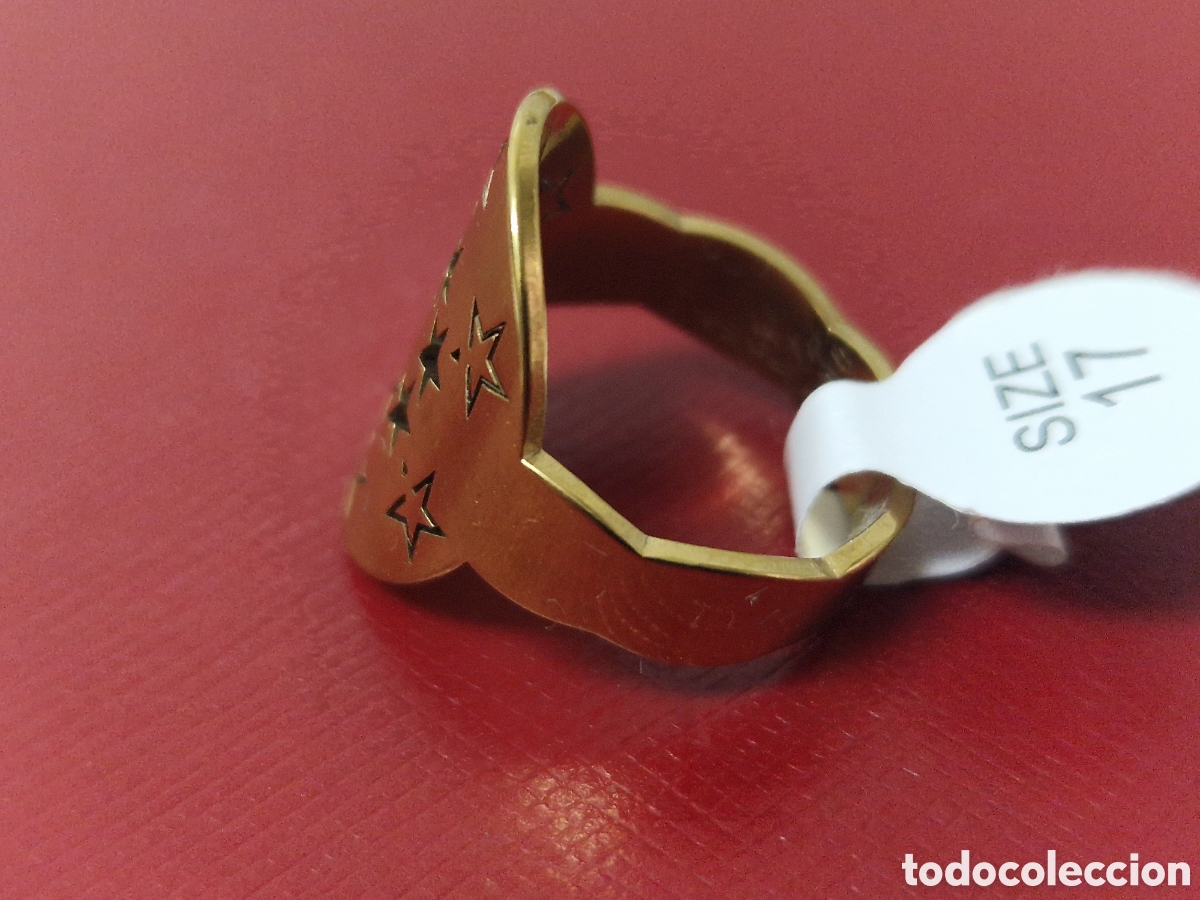 Joyeria: ANILLO DE ACERO CON BA&Ntilde;O DE ORO 18K NUEVO - Foto 5