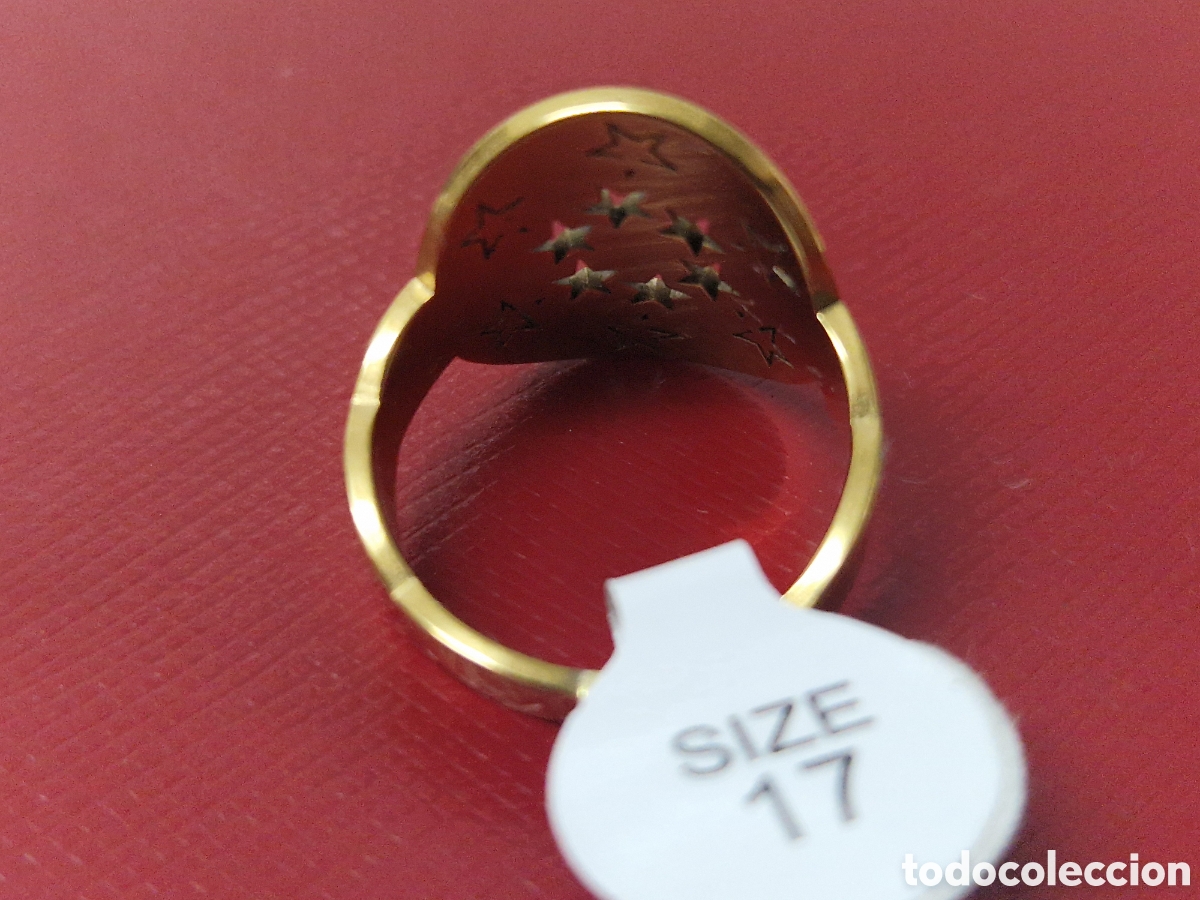 Joyeria: ANILLO DE ACERO CON BA&Ntilde;O DE ORO 18K NUEVO - Foto 6