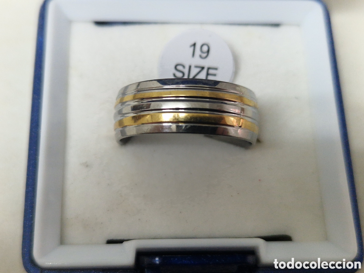 Joyeria: ANILLO DE ACERO Y BA&Ntilde;I DE ORO 18K - Foto 6