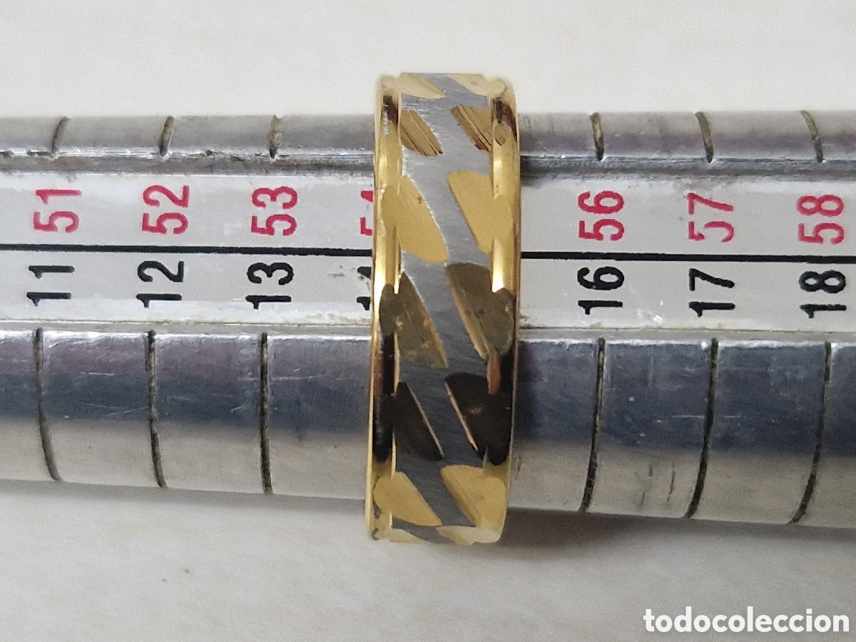 Joyeria: ANILLO DE ACERO Y BA&Ntilde;O DE ORO 18 K - Foto 3
