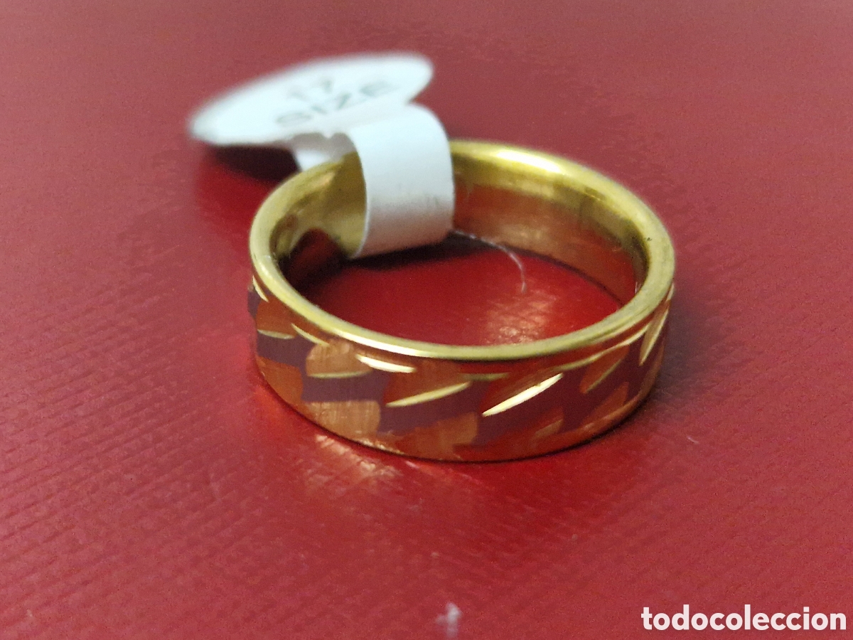 Joyeria: ANILLO DE ACERO Y BA&Ntilde;O DE ORO 18 K - Foto 4