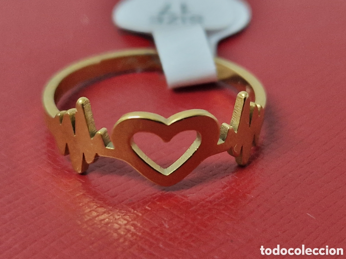 Joyeria: ANILLO DE ACERO CON BA&Ntilde;O DE ORO 18 K NUEVO - Foto 2