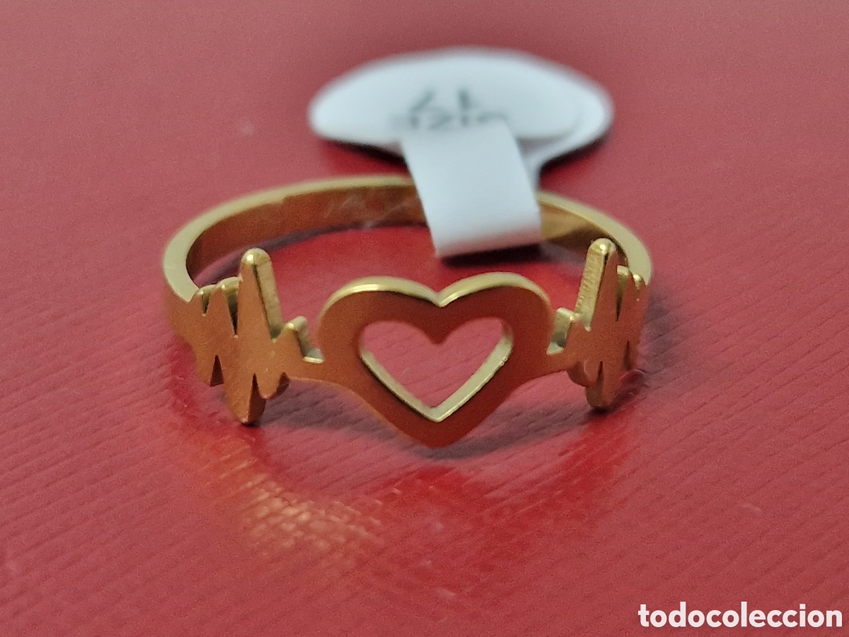 Joyeria: ANILLO DE ACERO CON BA&Ntilde;O DE ORO 18 K NUEVO - Foto 3