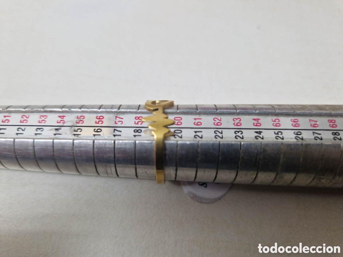 Joyeria: ANILLO DE ACERO CON BA&Ntilde;O DE ORO 18 K NUEVO - Foto 4