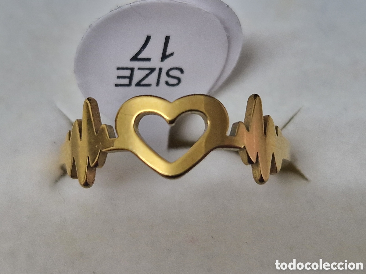 Joyeria: ANILLO DE ACERO CON BA&Ntilde;O DE ORO 18 K NUEVO - Foto 5