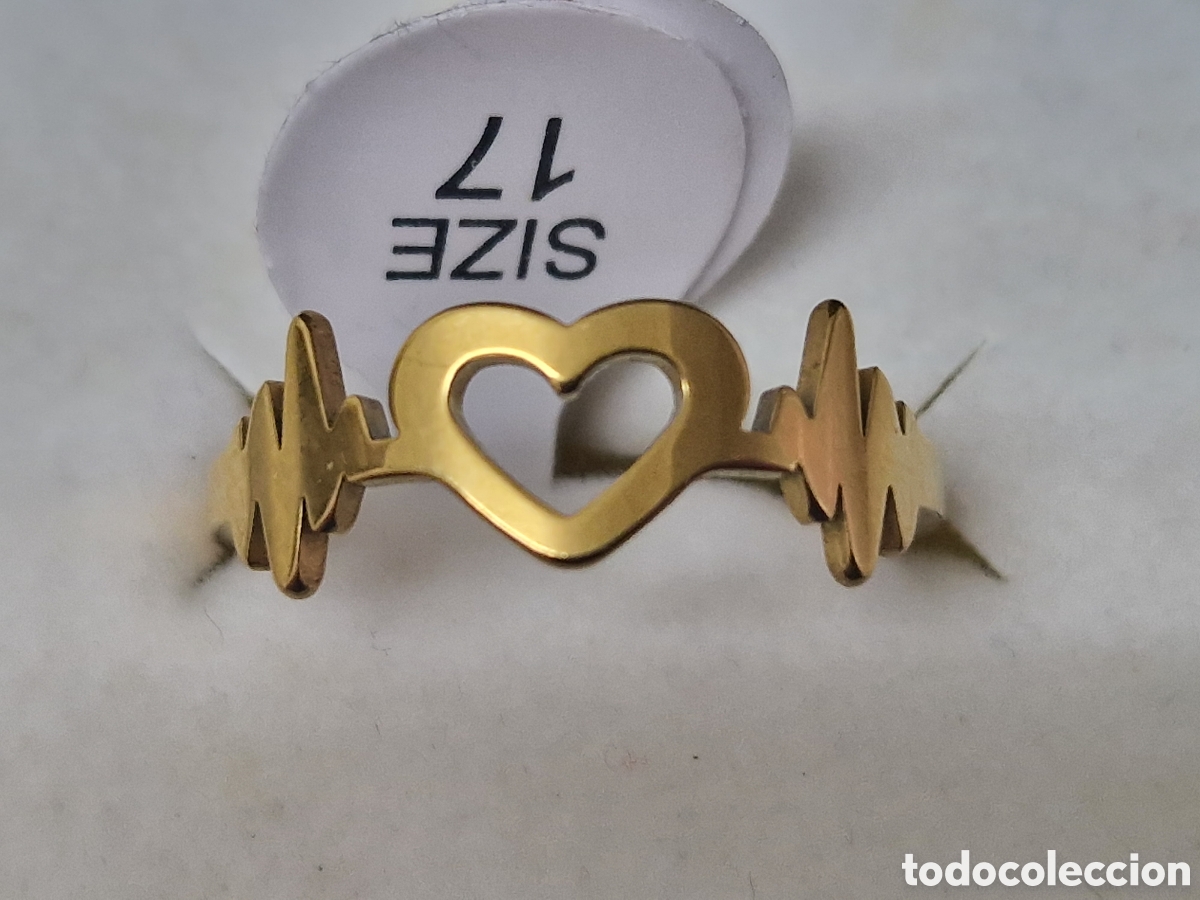 Joyeria: ANILLO DE ACERO CON BA&Ntilde;O DE ORO 18 K NUEVO - Foto 1