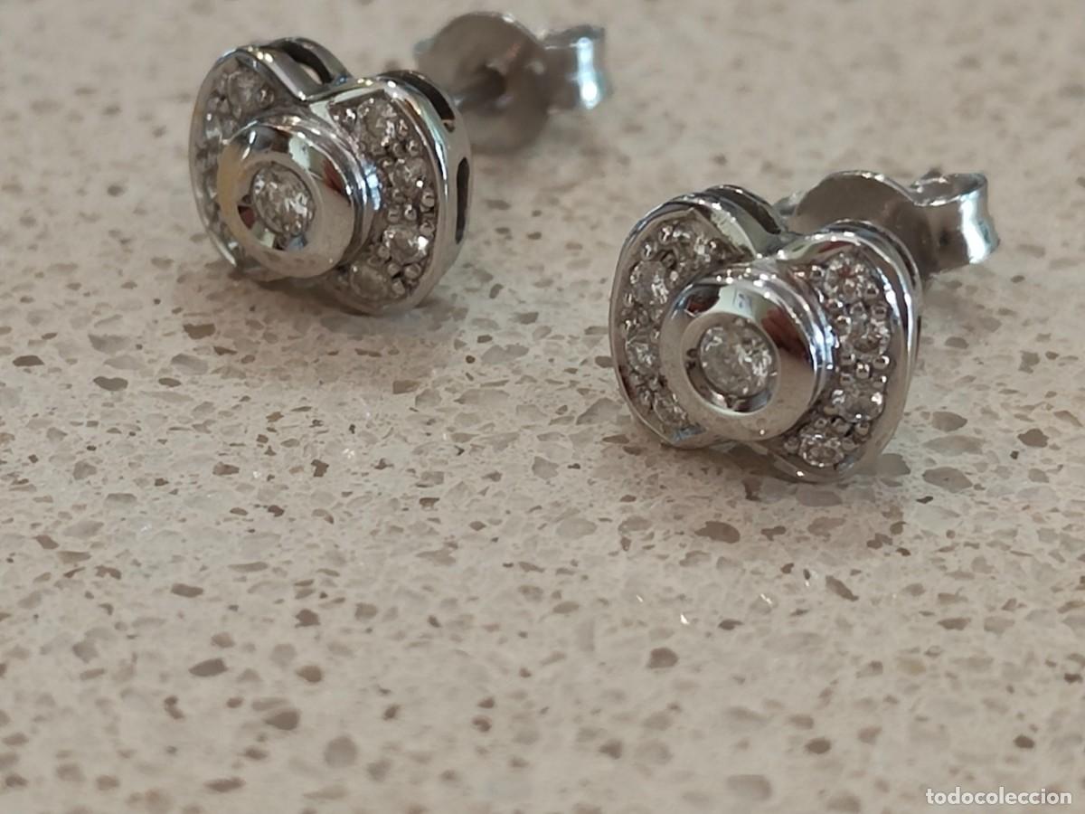 Joyeria: PENDIENTES FLOR ORO BLANCO Y BRILLANTES - Foto 3